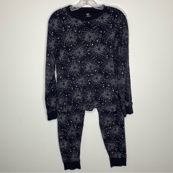 Carter’s Black and White Fireworks Stars Adult 100% Snug Fit Cotton Pajama Set - Picture 1 of 15
